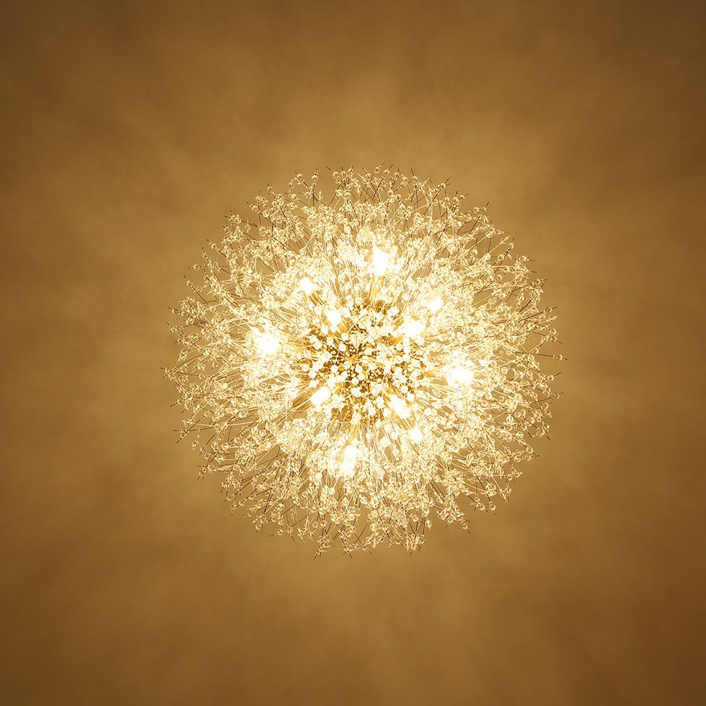 Pendant Light Metal Crystal Beads 80.0 cm Fireworks Design Adjustable Living Room Dining Hall Ceiling Lamp | Thomler