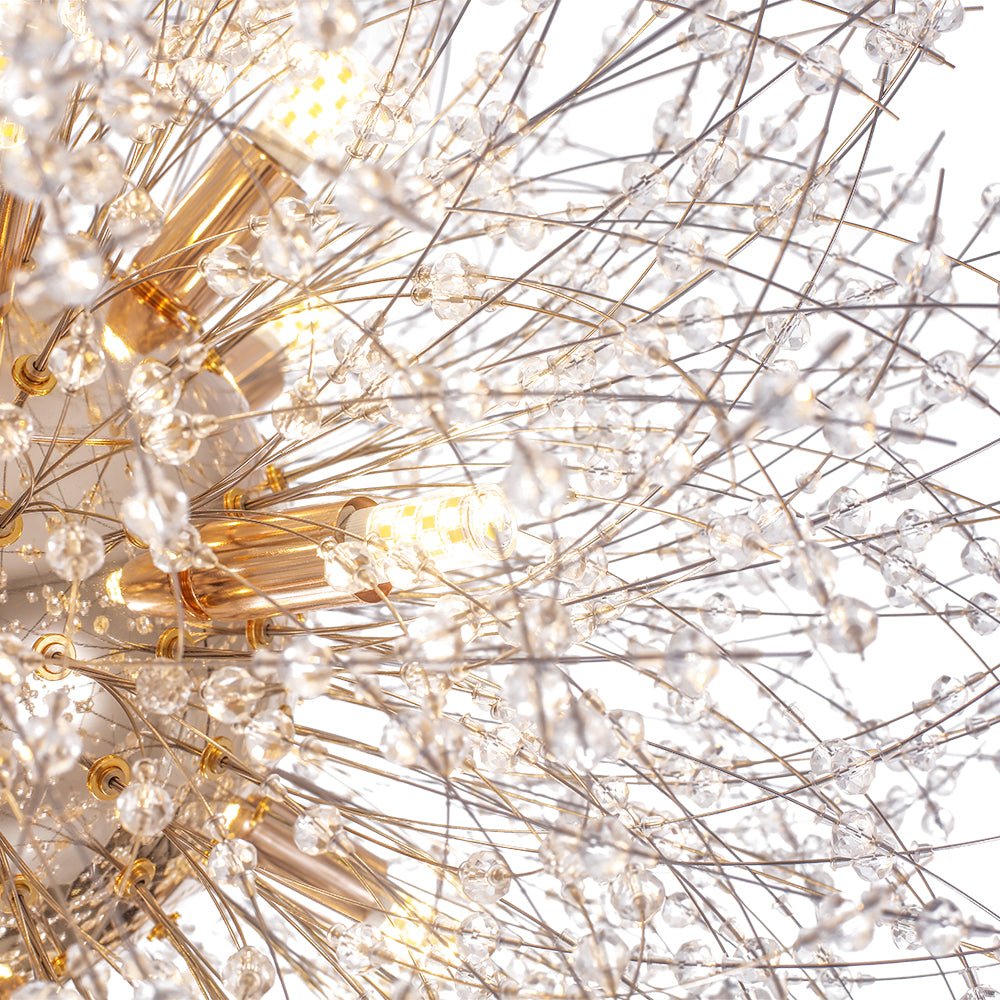 Pendant Light Metal Crystal Beads 80.0 cm Fireworks Design Adjustable Living Room Dining Hall Ceiling Lamp | Thomler