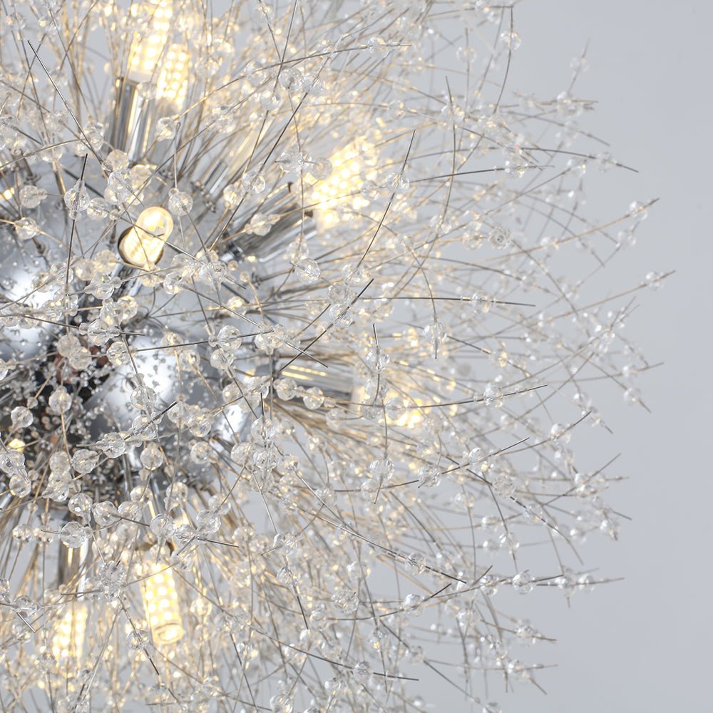 Pendant Light Metal Crystal Beads 80.0 cm Fireworks Design Adjustable Living Room Dining Hall Ceiling Lamp | Thomler