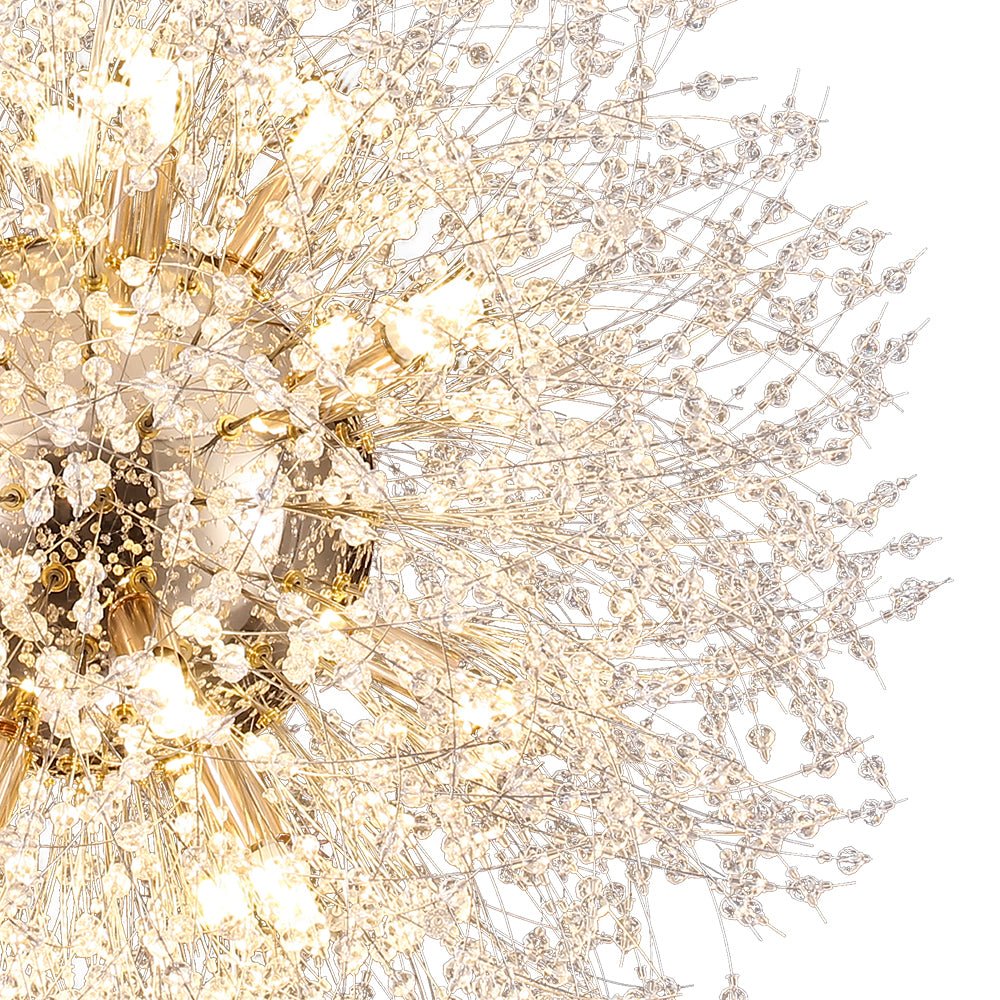 Pendant Light Metal Crystal Beads 80.0 cm Fireworks Design Adjustable Living Room Dining Hall Ceiling Lamp | Thomler