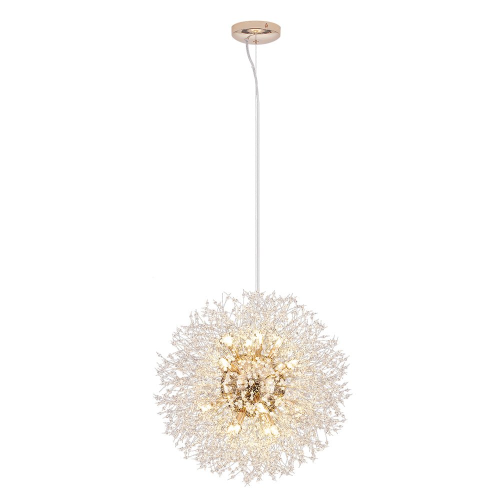 Pendant Light Metal Crystal Beads 80.0 cm Fireworks Design Adjustable Living Room Dining Hall Ceiling Lamp | Thomler