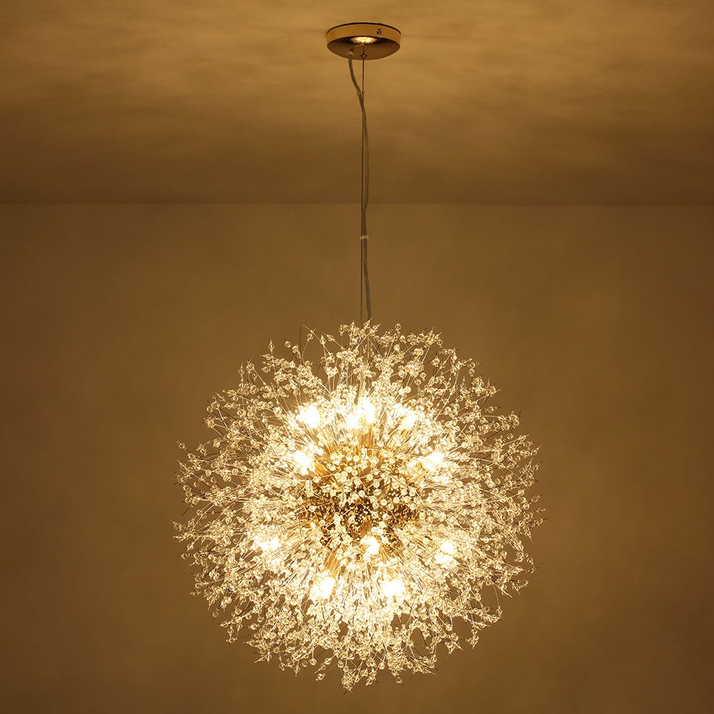 Pendant Light Metal Crystal Beads 80.0 cm Fireworks Design Adjustable Living Room Dining Hall Ceiling Lamp | Thomler