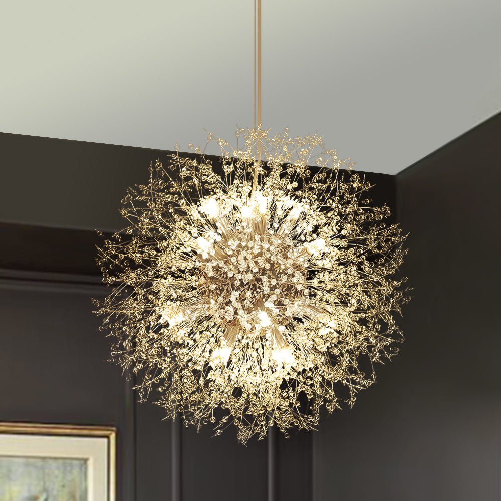 Pendant Light Metal Crystal Beads 80.0 cm Fireworks Design Adjustable Living Room Dining Hall Ceiling Lamp | Thomler