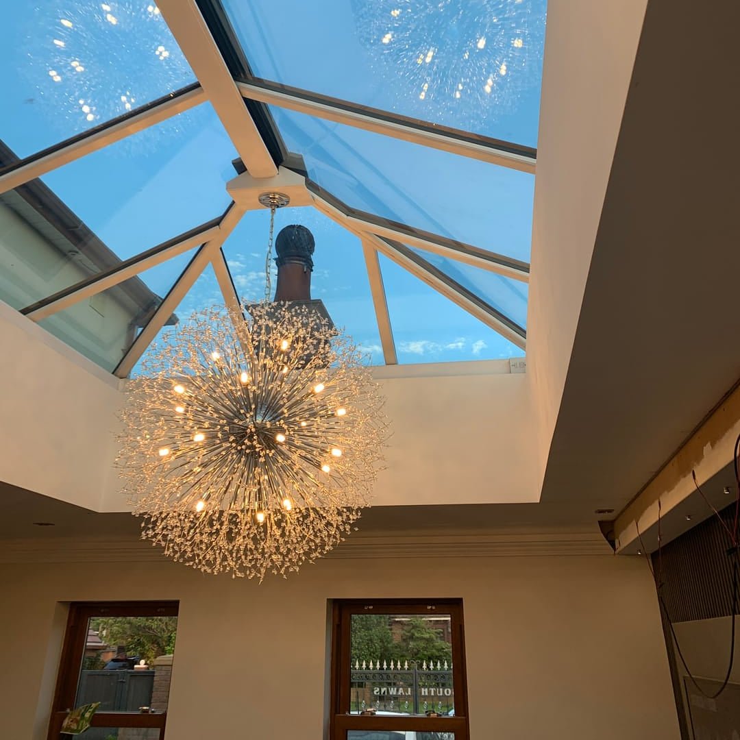 Chandelier Metal Crystal Effect 100.0 cm Living Room Dining Area Fireworks Pendant Light Adjustable G9 LED Ceiling Feature | Thomler