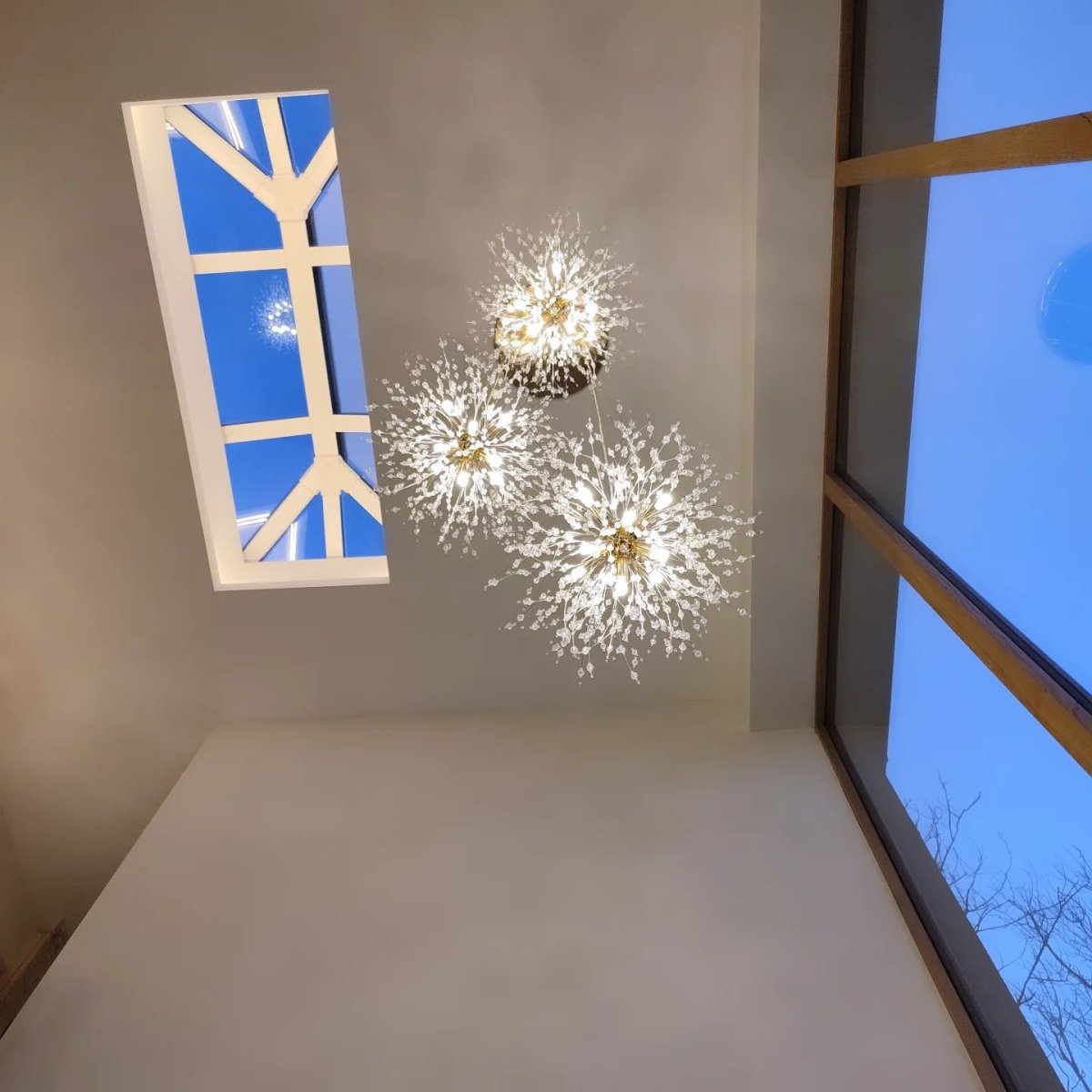 Chandelier Metal 300.0 cm Adjustable Antique Brass Hallway Stairwell Living Room Dandelion Firework Cluster Pendant Light | Thomler