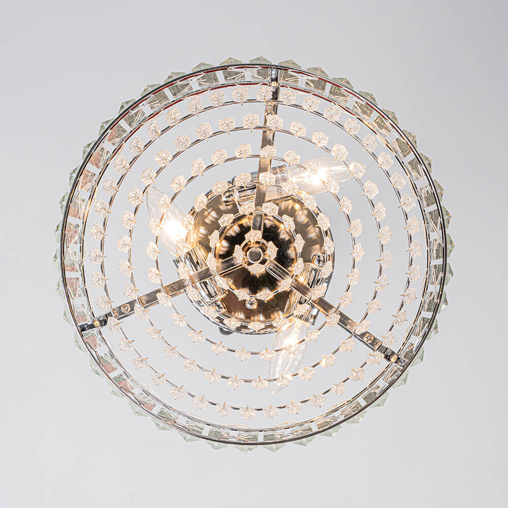 Plafondlamp Kristal Rond 3-Lichts Zwart Chroom Dimbaar 35cm Woonkamer Slaapkamer Modern