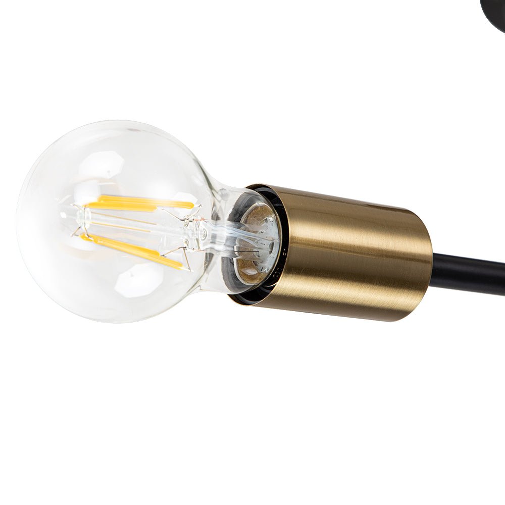 Ceiling Lamp Metal 62–103 cm Black Semi-Flush Living Room Dining Room Retro Modern Dimmable Lighting Fixture | Thomler