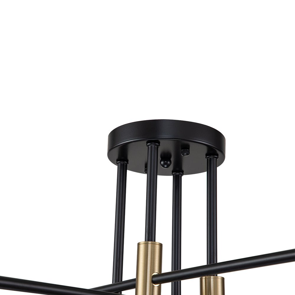 Ceiling Lamp Metal 62–103 cm Black Semi-Flush Living Room Dining Room Retro Modern Dimmable Lighting Fixture | Thomler