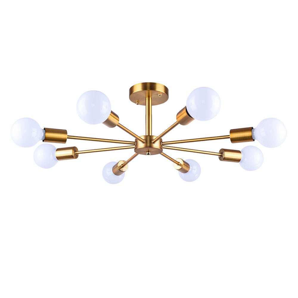 Ceiling Lamp Metal 60.0 cm Black Semi Flush Dining Room Kitchen Sputnik Light Fixture Eight Arm Modern Ceiling Light | Thomler