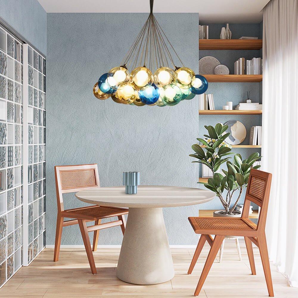 Pendant Light Glass Cluster 50.0 cm Multicolour Modern Kitchen Dining Room Hanging Lamp | Thomler