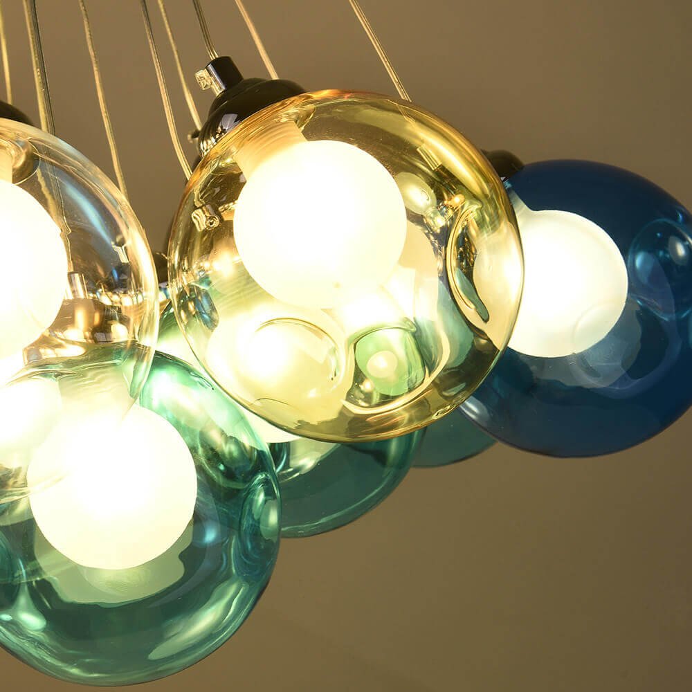 Pendant Light Glass Cluster 50.0 cm Multicolour Modern Kitchen Dining Room Hanging Lamp | Thomler