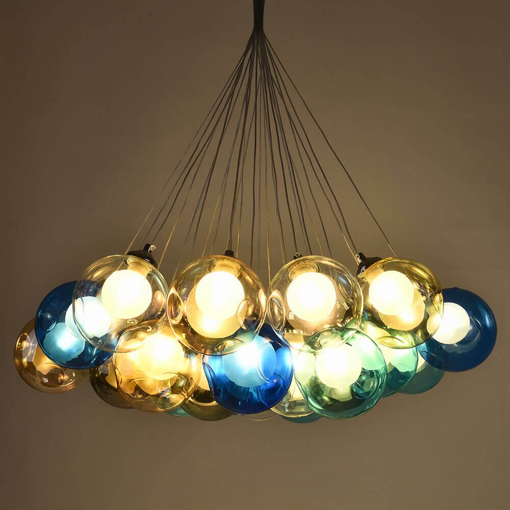 Pendant Light Glass Cluster 50.0 cm Multicolour Modern Kitchen Dining Room Hanging Lamp | Thomler