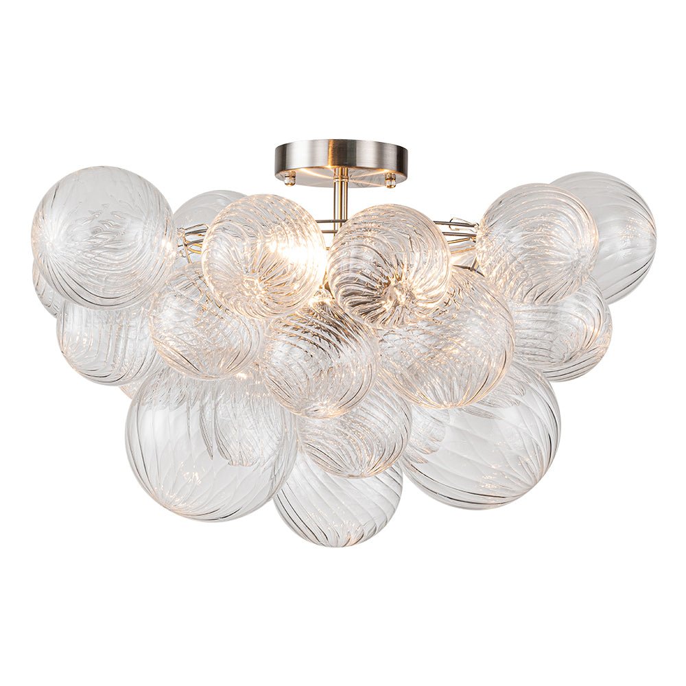 Ceiling Lamp Glass Semi-Flush 53.0 cm Cluster 3-Light Brass Bathroom Living Room Modern Lighting Fixture | Thomler