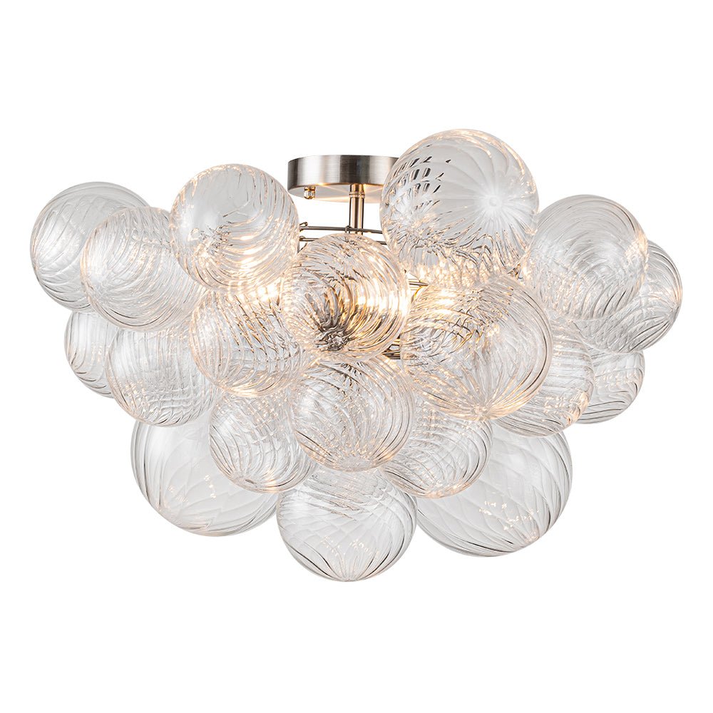 Ceiling Lamp Glass Semi-Flush 53.0 cm Cluster 3-Light Brass Bathroom Living Room Modern Lighting Fixture | Thomler