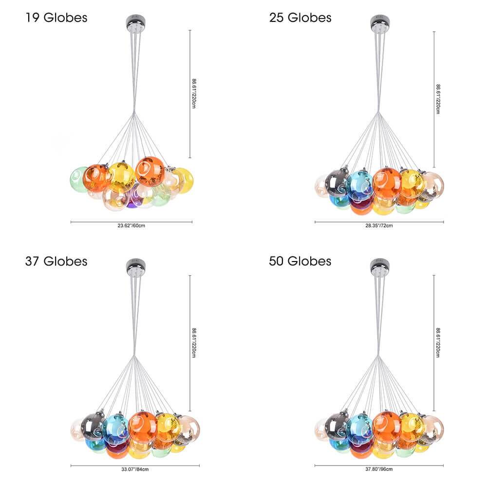 Pendant Light Glass Cluster 50.0 cm Multicolour Modern Kitchen Dining Room Hanging Lamp | Thomler
