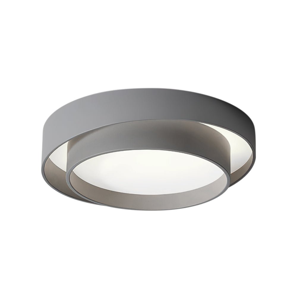 Ceiling Light Metal 39.0 cm Round LED White Grey Black Modern Living Room Bedroom Flush Mount Lamp | Thomler