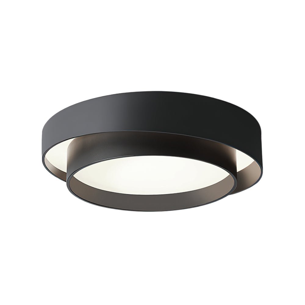 Ceiling Light Metal 39.0 cm Round LED White Grey Black Modern Living Room Bedroom Flush Mount Lamp | Thomler