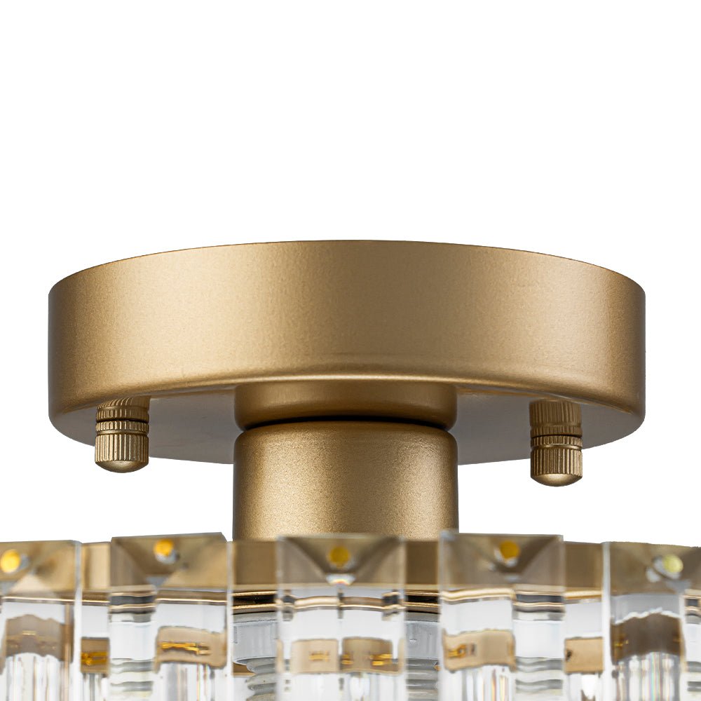 Ceiling Lamp Crystal Glass Dimmable 27.0 cm x 21.0 cm Brass Flush Mount Bedroom Hallway Entrance Luxury Lighting Fixture | Thomler