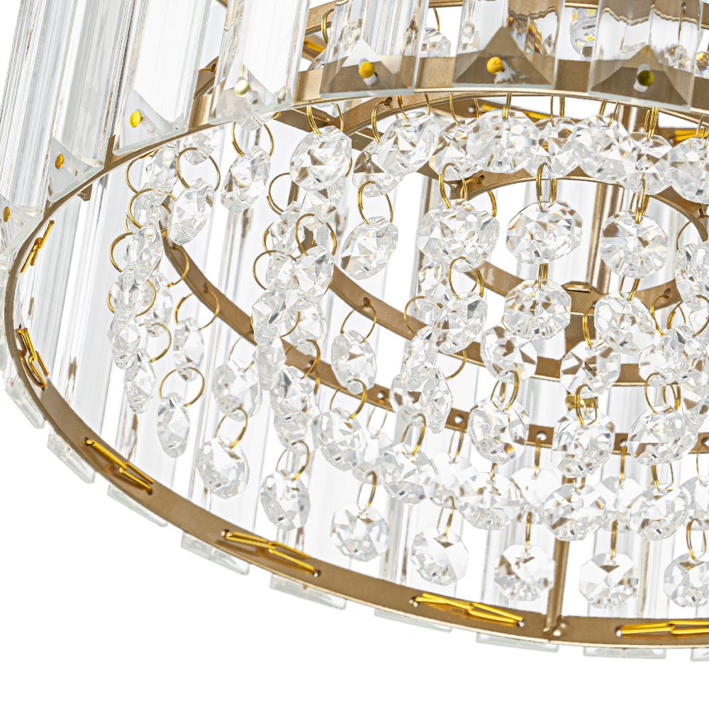 Ceiling Lamp Crystal Glass Dimmable 27.0 cm x 21.0 cm Brass Flush Mount Bedroom Hallway Entrance Luxury Lighting Fixture | Thomler