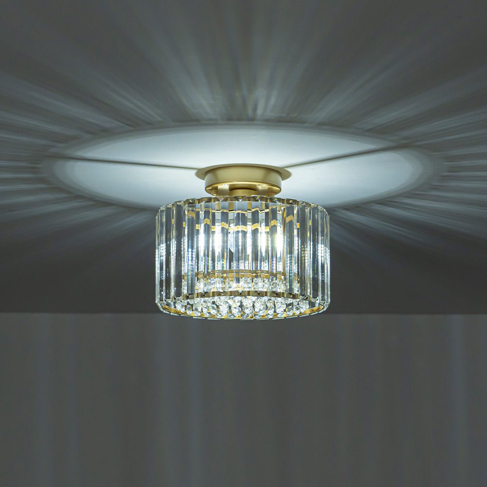 Ceiling Lamp Crystal Glass Dimmable 27.0 cm x 21.0 cm Brass Flush Mount Bedroom Hallway Entrance Luxury Lighting Fixture | Thomler