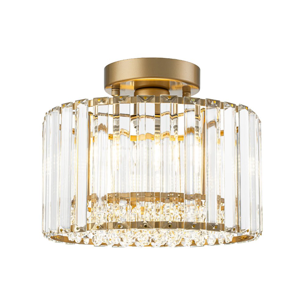 Ceiling Lamp Crystal Glass Dimmable 27.0 cm x 21.0 cm Brass Flush Mount Bedroom Hallway Entrance Luxury Lighting Fixture | Thomler