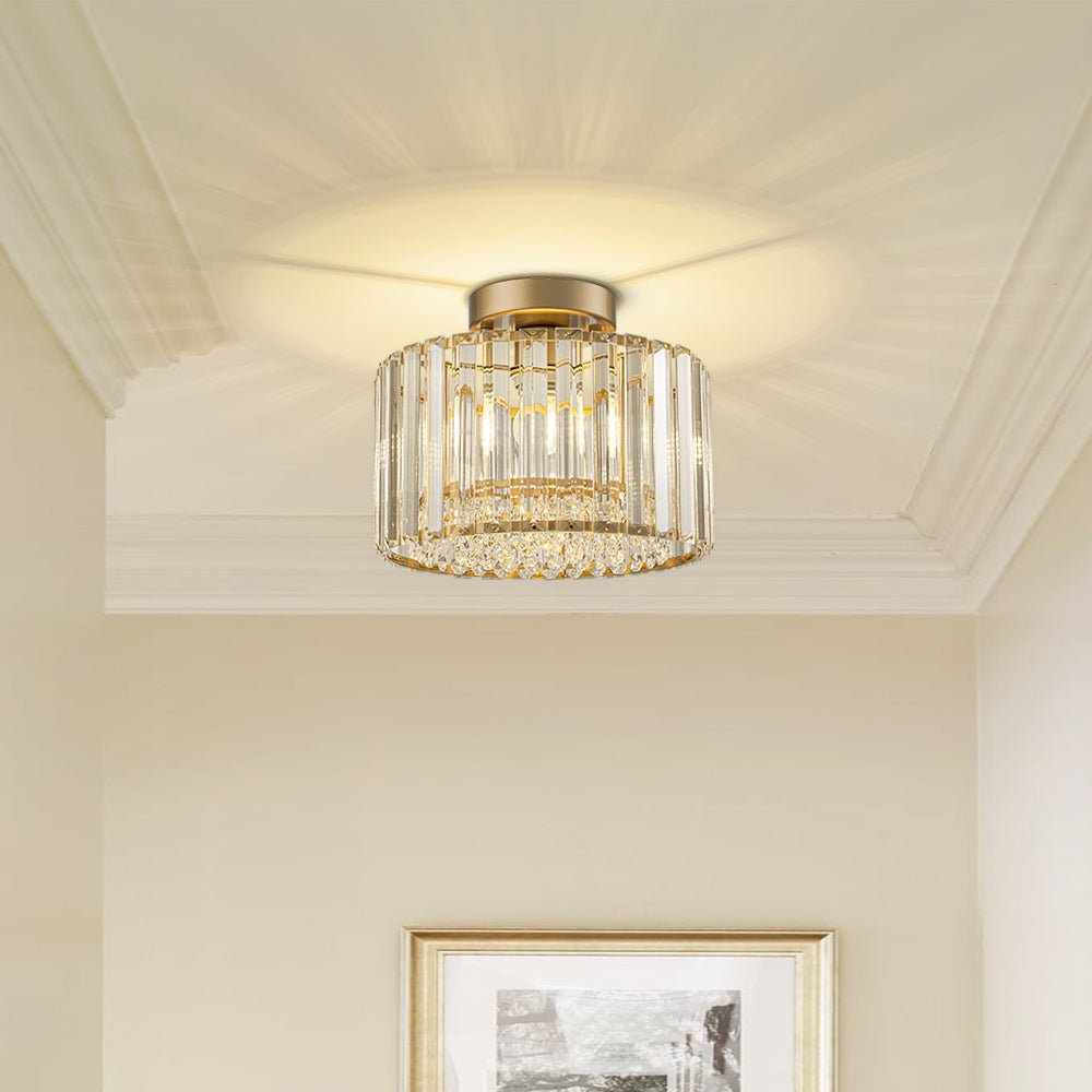 Ceiling Lamp Crystal Glass Dimmable 27.0 cm x 21.0 cm Brass Flush Mount Bedroom Hallway Entrance Luxury Lighting Fixture | Thomler