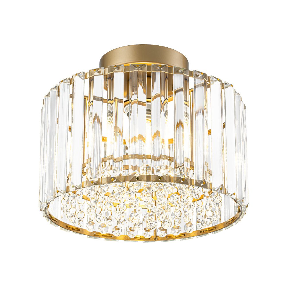 Ceiling Lamp Crystal Glass Dimmable 27.0 cm x 21.0 cm Brass Flush Mount Bedroom Hallway Entrance Luxury Lighting Fixture | Thomler