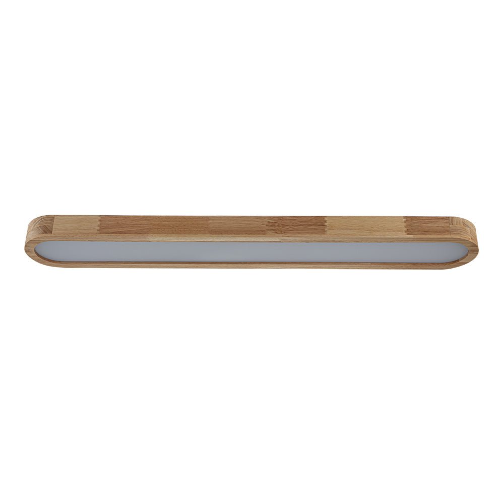 Plafondlamp Ovaal LED Houtlook Dimbaar Afstandsbediening 95cm Keuken Woonkamer Modern