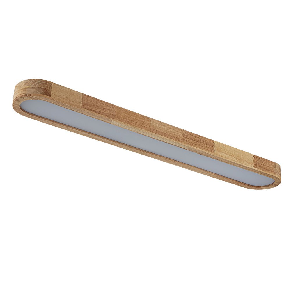 Plafondlamp Ovaal LED Houtlook Dimbaar Afstandsbediening 95cm Keuken Woonkamer Modern