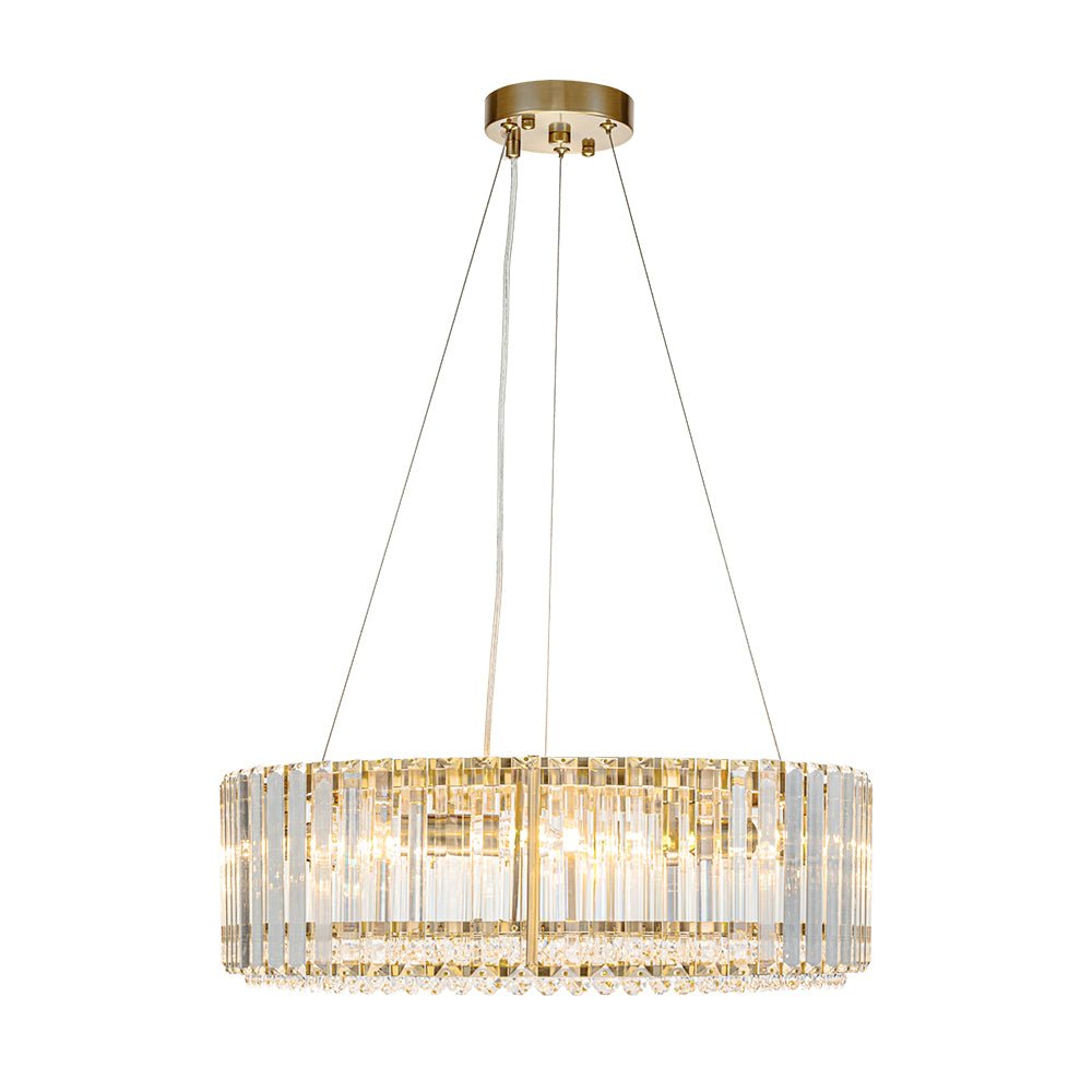 Pendant Chandelier Metal Crystal 50.0 cm Chrome Dining Room Living Area Ceiling Light Adjustable Suspension Glam Lighting Fixture | Thomler