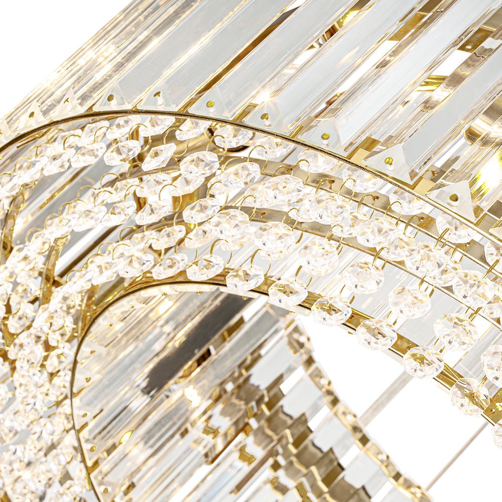 Pendant Chandelier Metal Crystal 50.0 cm Chrome Dining Room Living Area Ceiling Light Adjustable Suspension Glam Lighting Fixture | Thomler