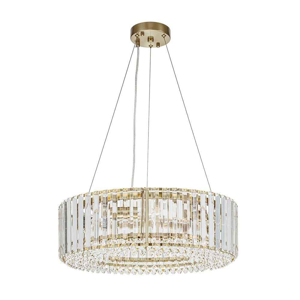 Pendant Chandelier Metal Crystal 50.0 cm Chrome Dining Room Living Area Ceiling Light Adjustable Suspension Glam Lighting Fixture | Thomler