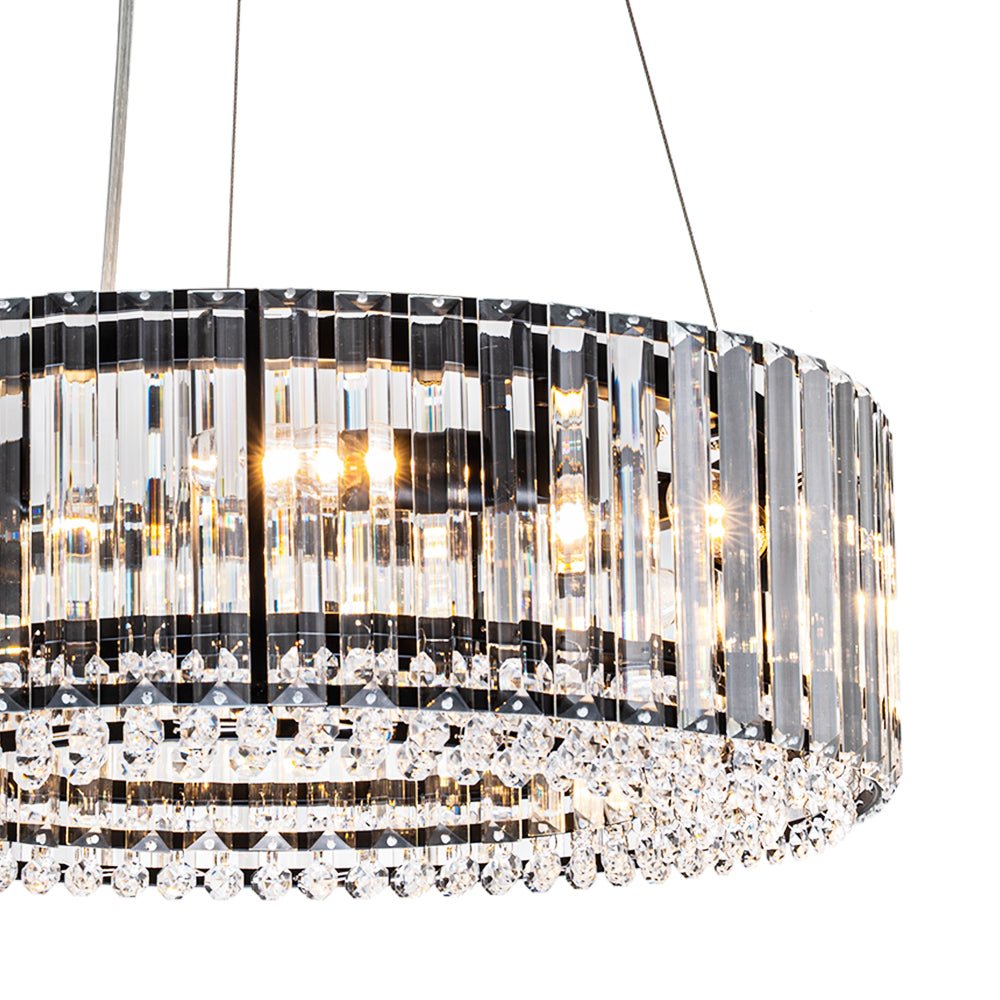 Pendant Chandelier Metal Crystal 50.0 cm Chrome Dining Room Living Area Ceiling Light Adjustable Suspension Glam Lighting Fixture | Thomler