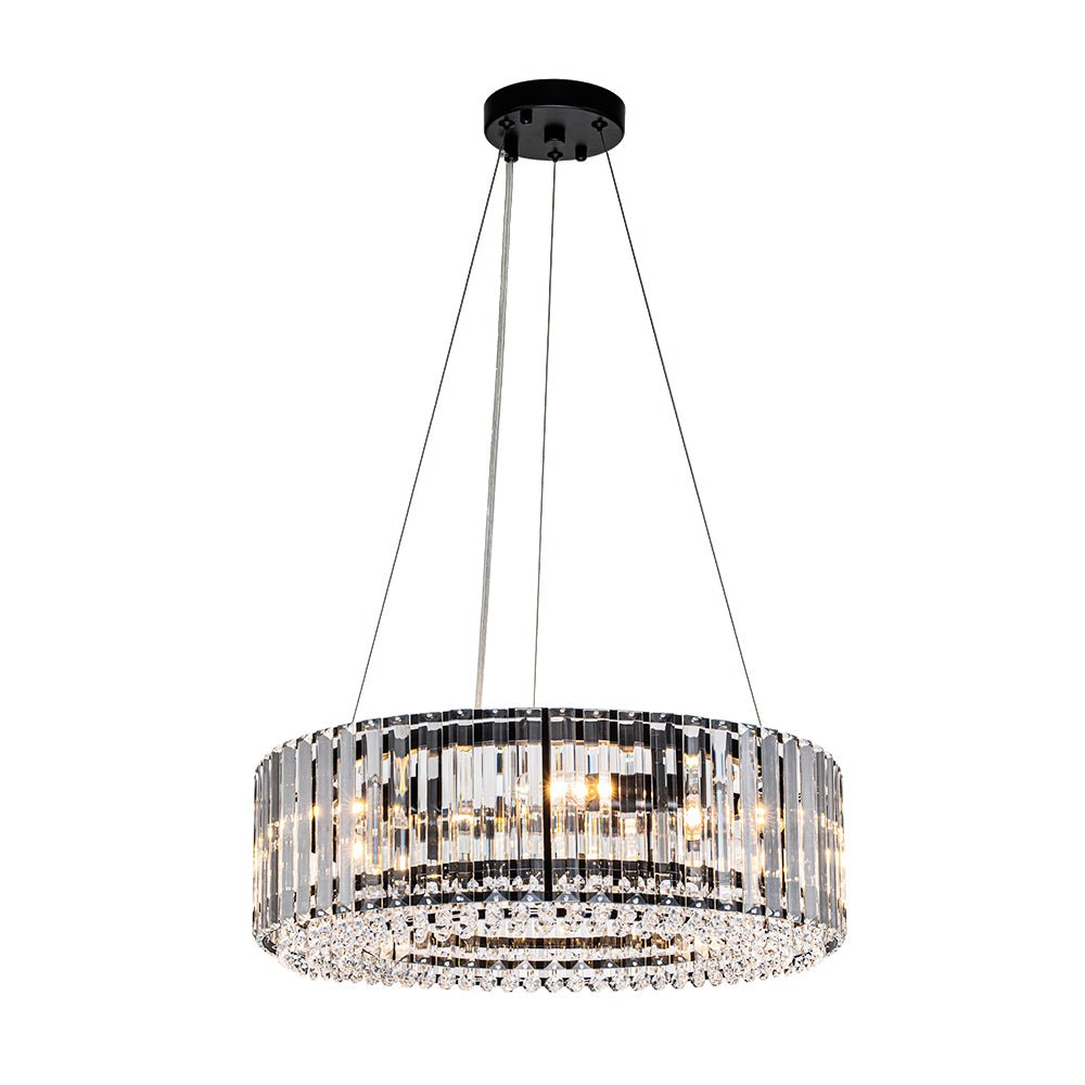 Pendant Chandelier Metal Crystal 50.0 cm Chrome Dining Room Living Area Ceiling Light Adjustable Suspension Glam Lighting Fixture | Thomler
