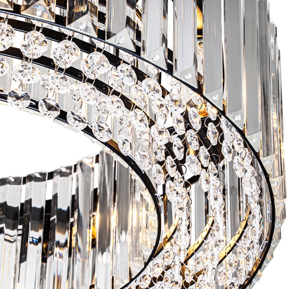 Pendant Chandelier Metal Crystal 50.0 cm Chrome Dining Room Living Area Ceiling Light Adjustable Suspension Glam Lighting Fixture | Thomler