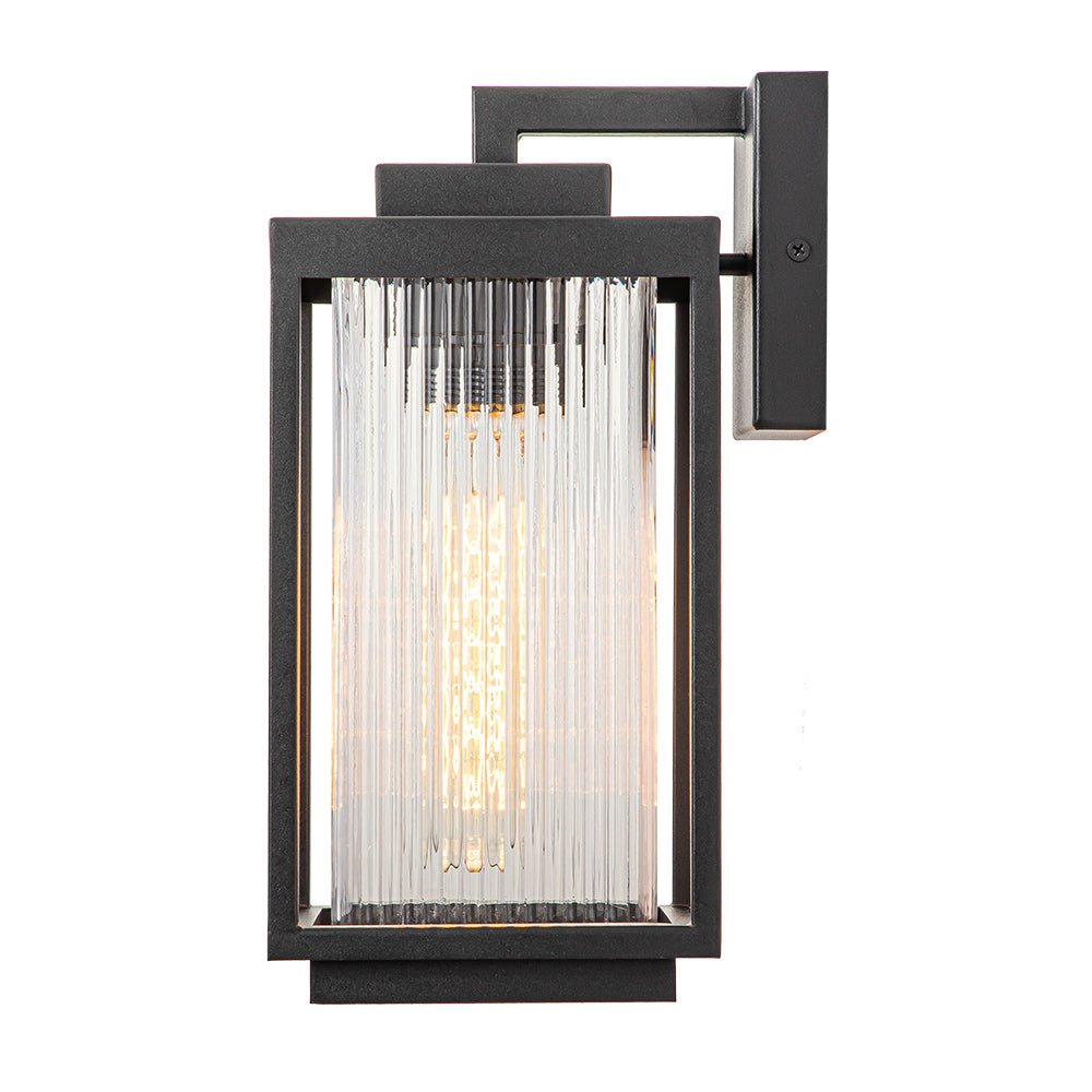 Wall Lamp Metal 32.0 cm Black Front Door Patio Lantern Light E27 Outdoor Weather Resistant Facade Veranda Lighting | Thomler