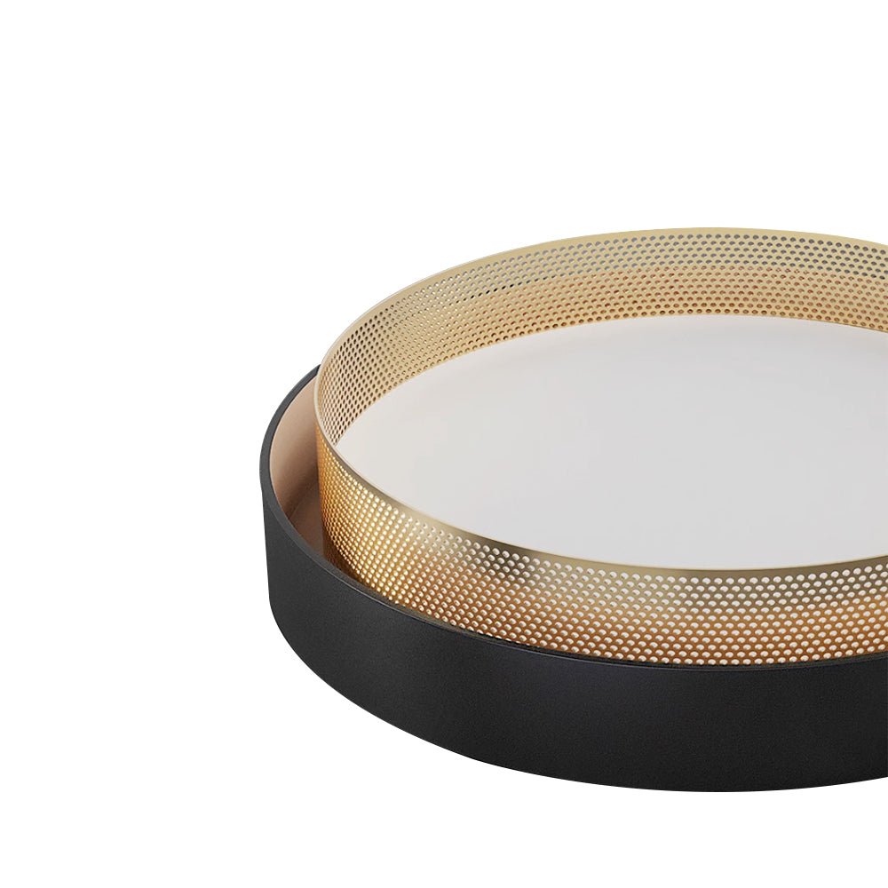 Ceiling Light Metal 50.0 cm Black Or White Living Room Hallway Flush Mount Integrated LED Round Ring Lamp | Thomler