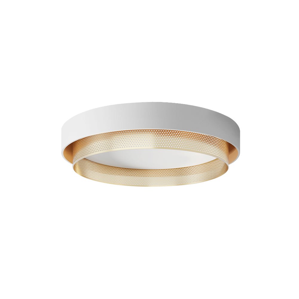 Ceiling Light Metal 50.0 cm Black Or White Living Room Hallway Flush Mount Integrated LED Round Ring Lamp | Thomler