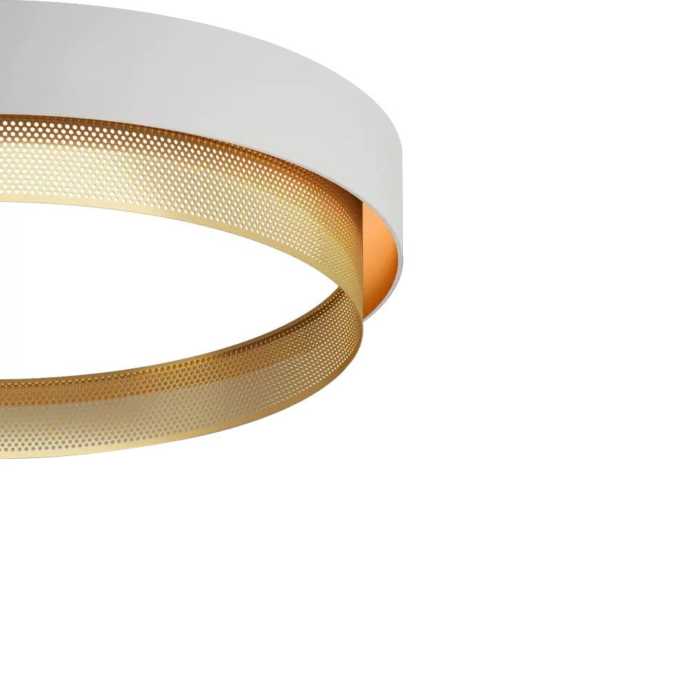 Ceiling Light Metal 50.0 cm Black Or White Living Room Hallway Flush Mount Integrated LED Round Ring Lamp | Thomler