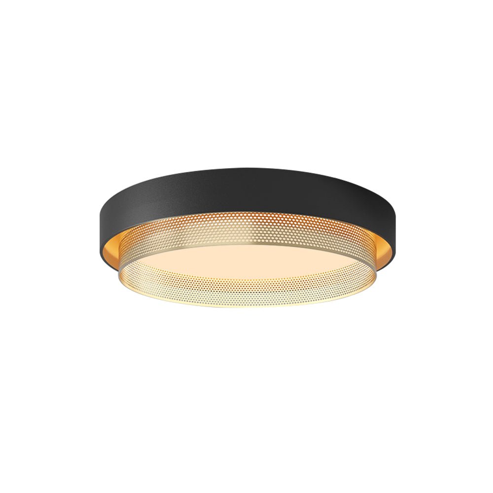 Ceiling Light Metal 50.0 cm Black Or White Living Room Hallway Flush Mount Integrated LED Round Ring Lamp | Thomler