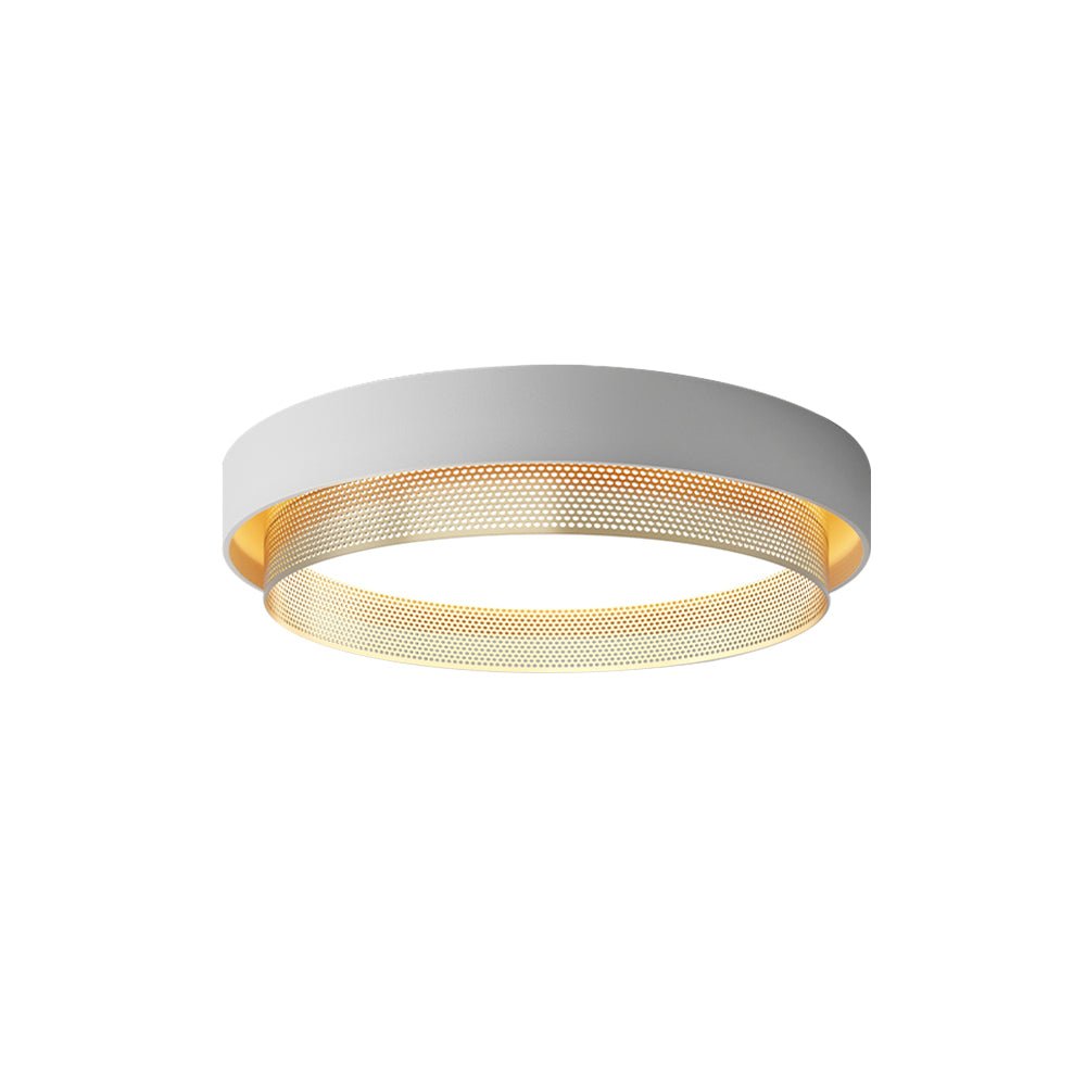 Ceiling Light Metal 50.0 cm Black Or White Living Room Hallway Flush Mount Integrated LED Round Ring Lamp | Thomler