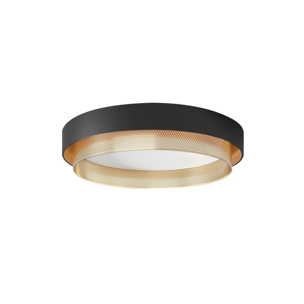 Ceiling Light Metal 50.0 cm Black Or White Living Room Hallway Flush Mount Integrated LED Round Ring Lamp | Thomler