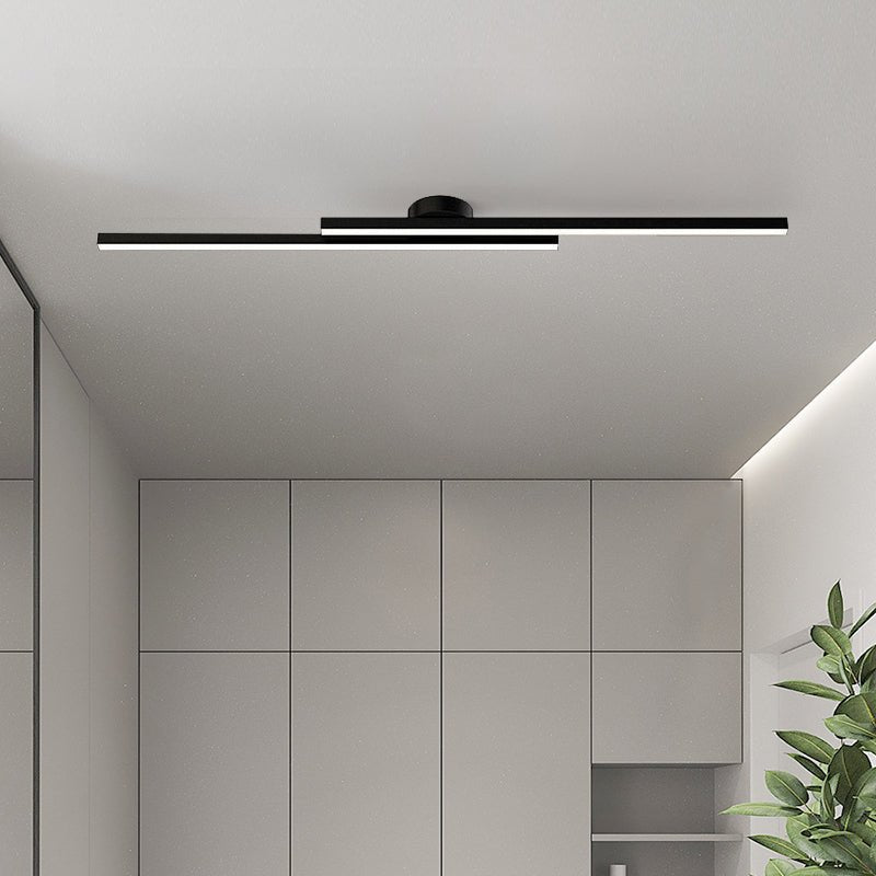 Wall Light Metal PVC 90.0 cm (35.4") Black Bathroom Hallway Integrated LED Modern Mirror Light Linear Wall Lamp | Thomler
