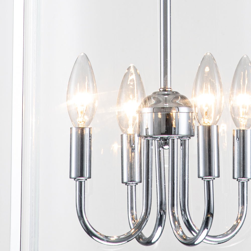 Pendant Light Glass Cylinder 45.0 cm Black Dining Room Kitchen Island Lantern Hanging Ceiling Lamp Dimmable E14 | Thomler