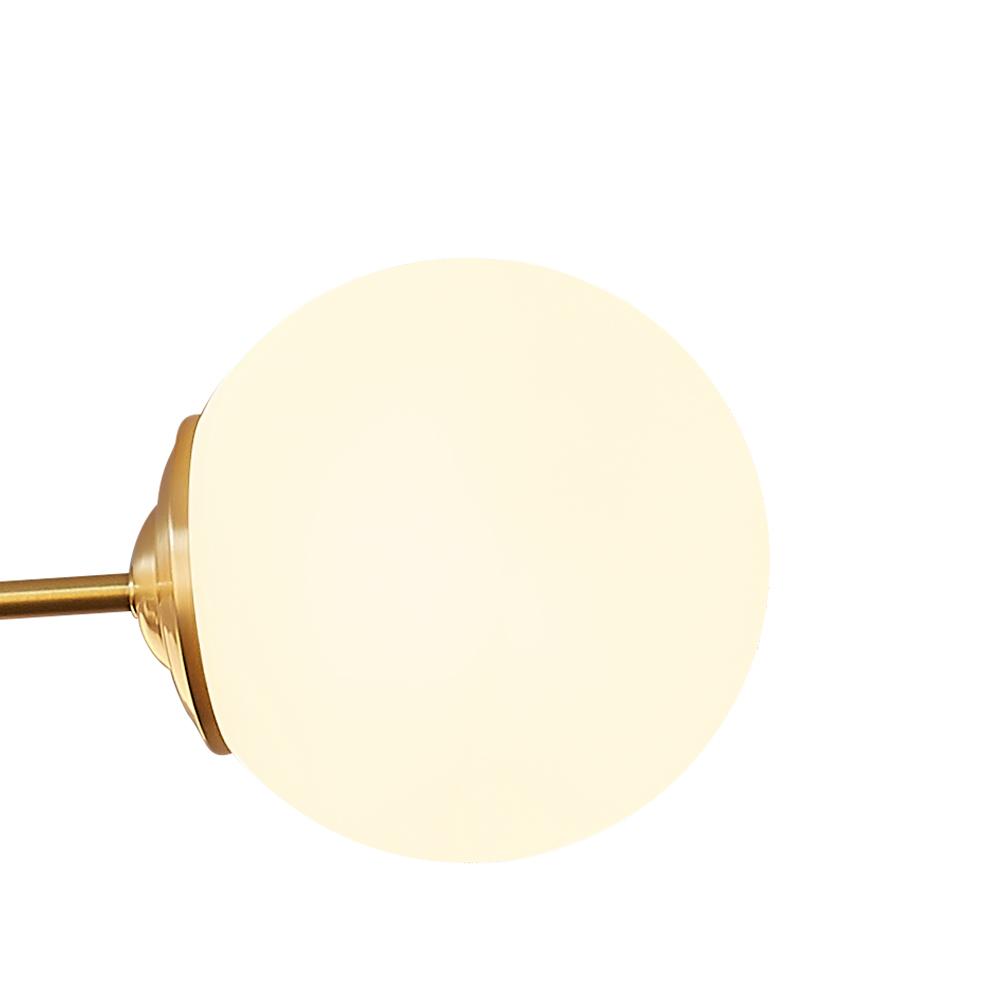 Chandelier Metal Glass 90.0 cm Gold Or Black Dining Room Sputnik Pendant Light Opal Globe Dimmable Ceiling Fixture | Thomler