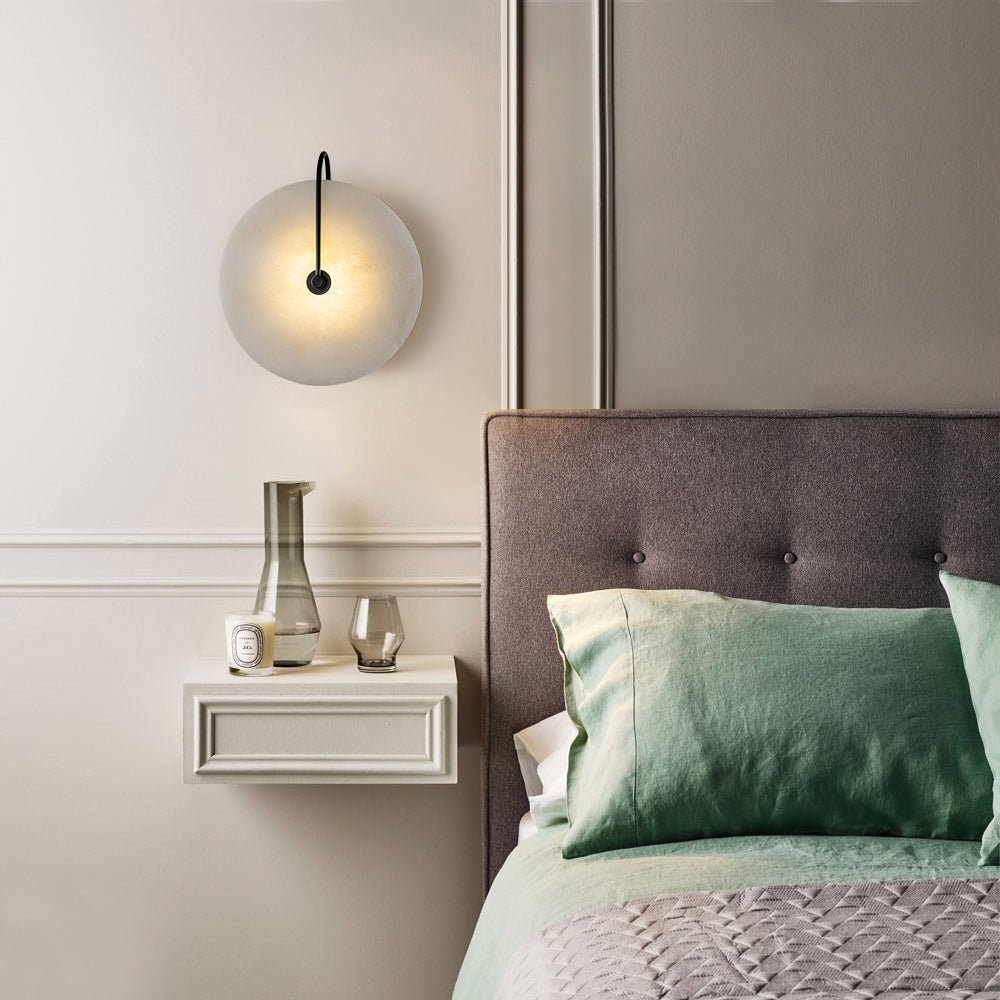 Wall Lamp Marble Shade LED 5W Black White Bedroom Hallway Accent Light Mid Century Lighting | Thomler