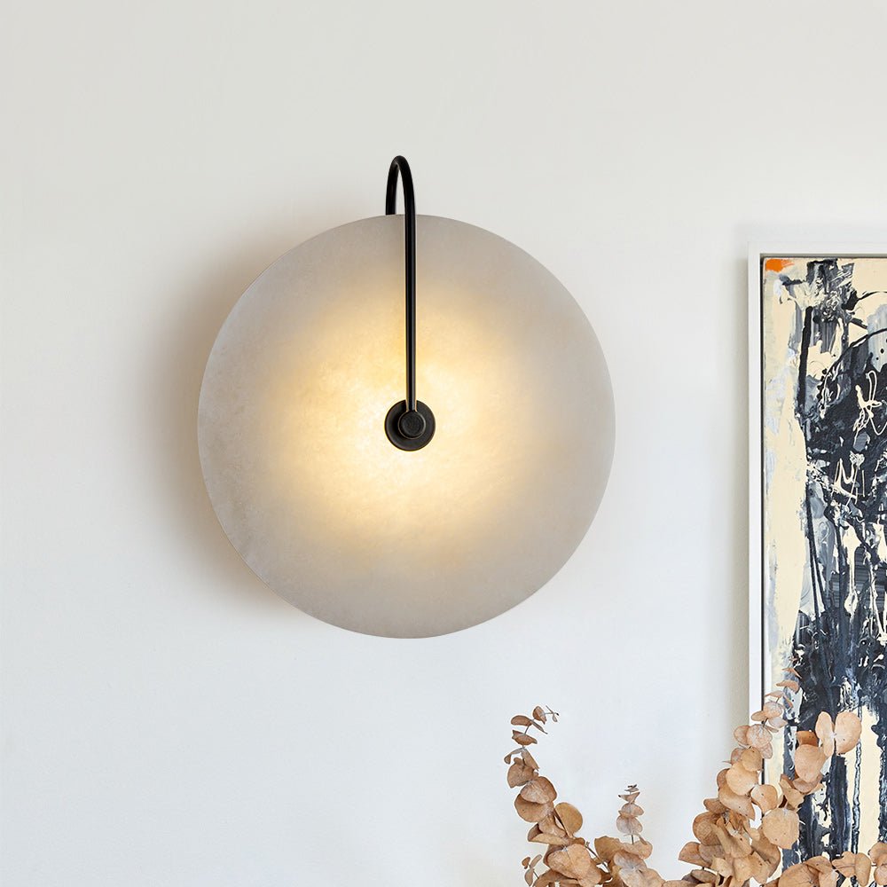 Wall Lamp Marble Shade LED 5W Black White Bedroom Hallway Accent Light Mid Century Lighting | Thomler
