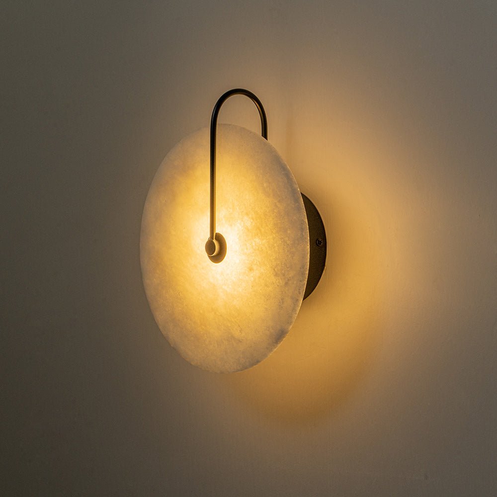 Wall Lamp Marble Shade LED 5W Black White Bedroom Hallway Accent Light Mid Century Lighting | Thomler