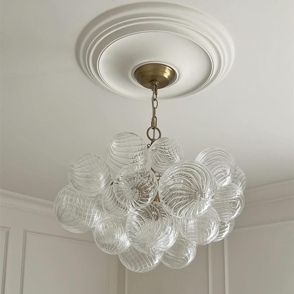 Pendant Light Glass Cluster Chandelier 60.0 cm Adjustable Brass Dining Room Living Room Modern Hanging Ceiling Lamp | Thomler