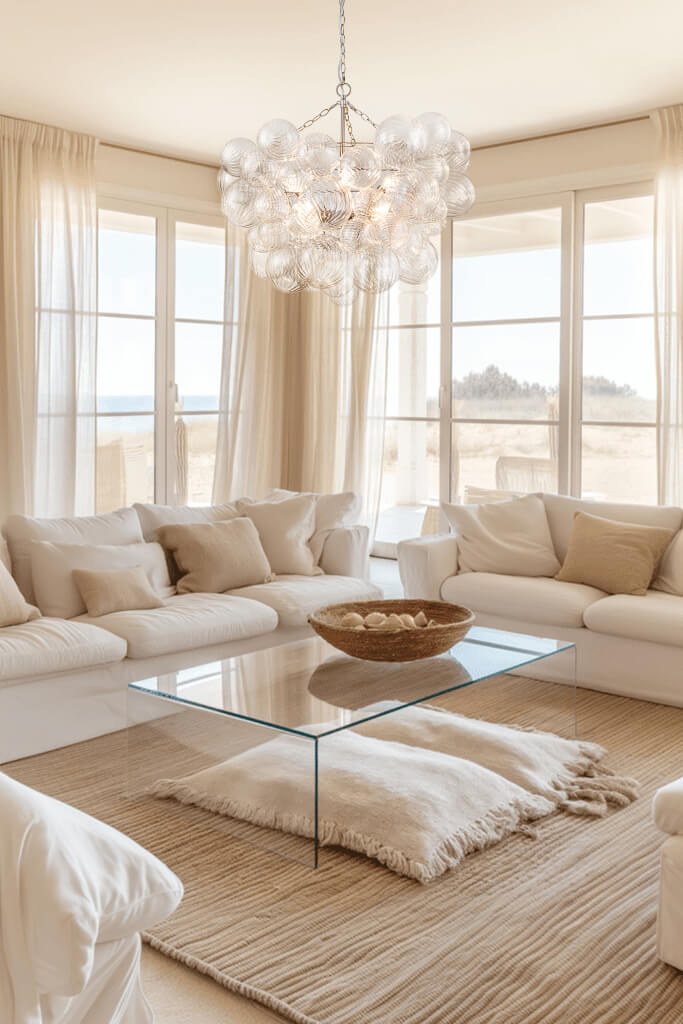 Pendant Light Glass Cluster Chandelier 60.0 cm Adjustable Brass Dining Room Living Room Modern Hanging Ceiling Lamp | Thomler
